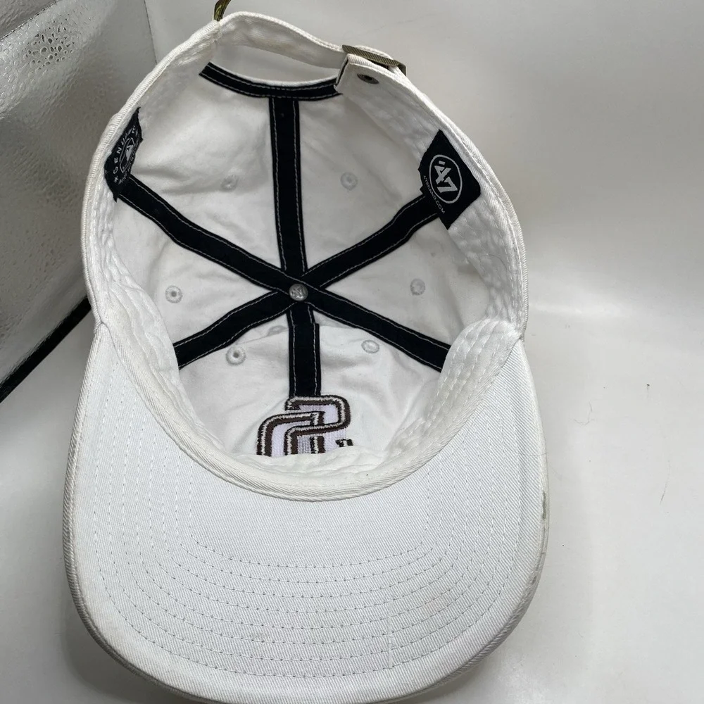 San Diego‎ Padres White Dye 47 Brand Clean Up Strapback VGC Cotton Cleaned